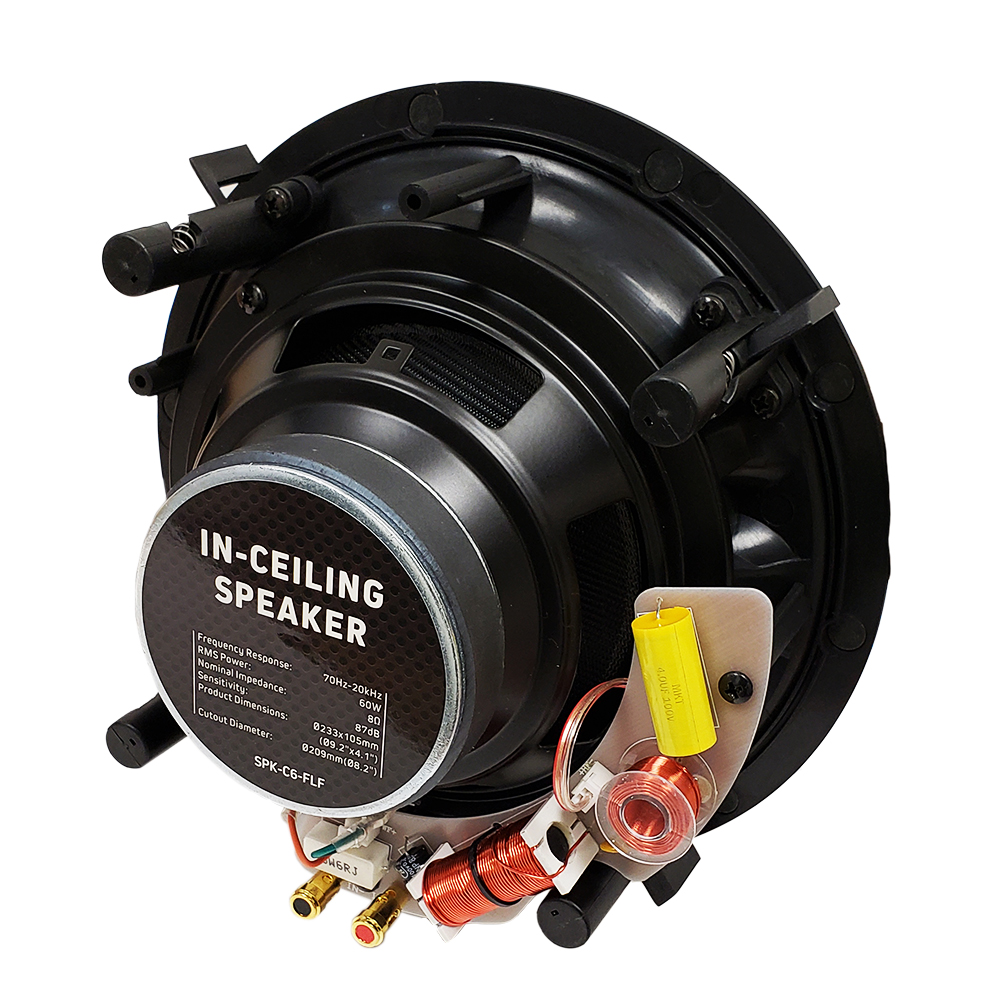 HF-C6FLF: 6.5" 2-Way Frameless Ceiling Speaker, 120W Max (Pair)